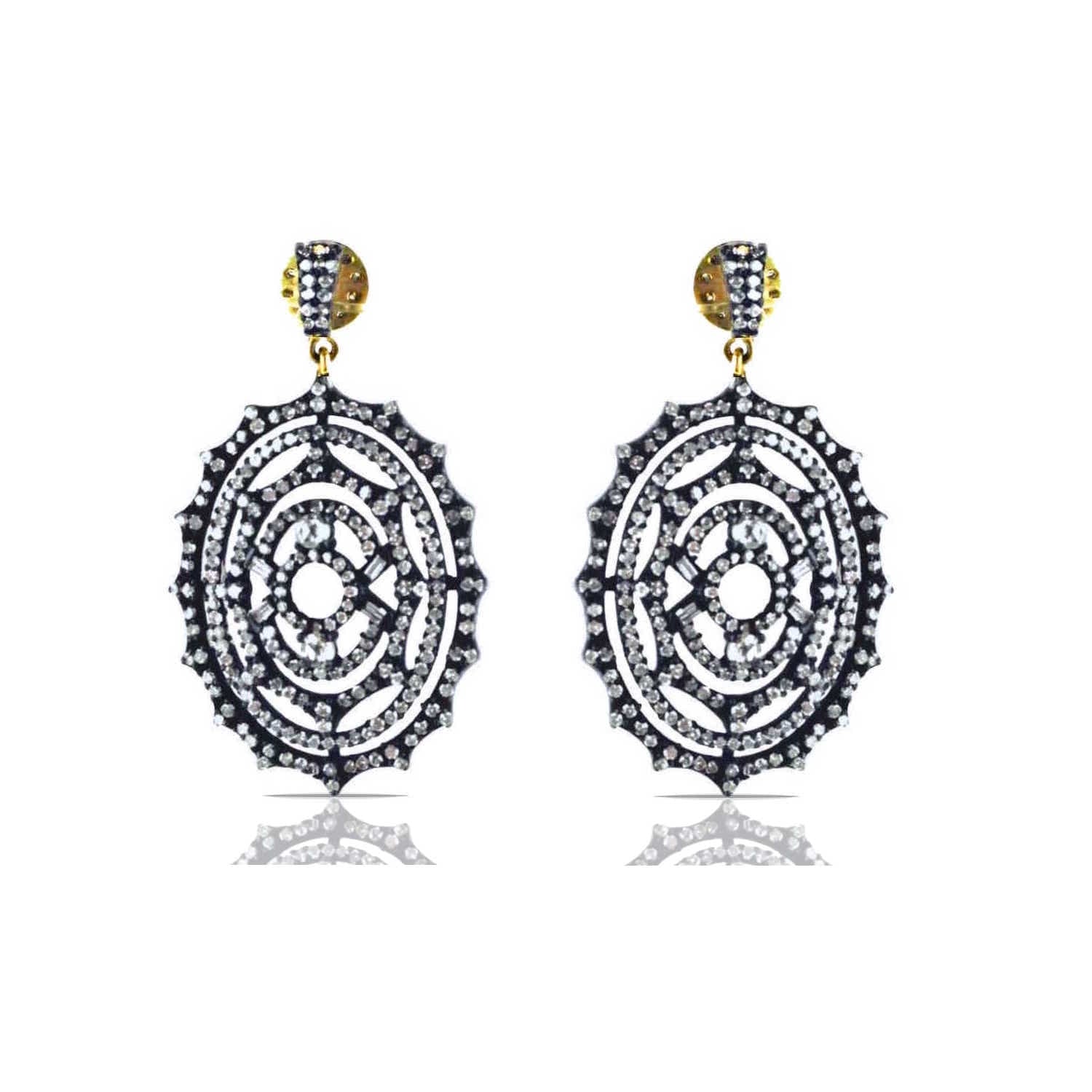 Art Deco Disc Drop Earrings