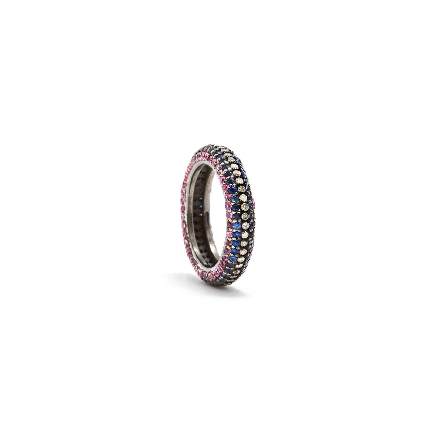 Jaipur Atelier Multi Sapphire Curvee' Band