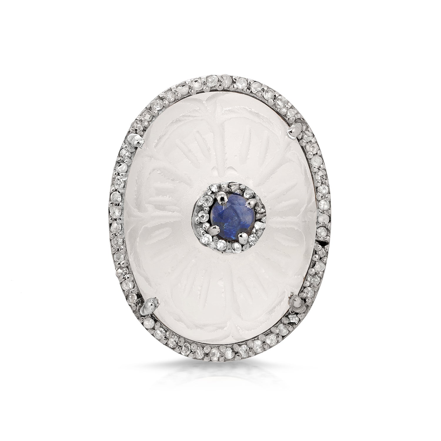 Sapphire Mosaic Crystal Diamond Cocktail Ring