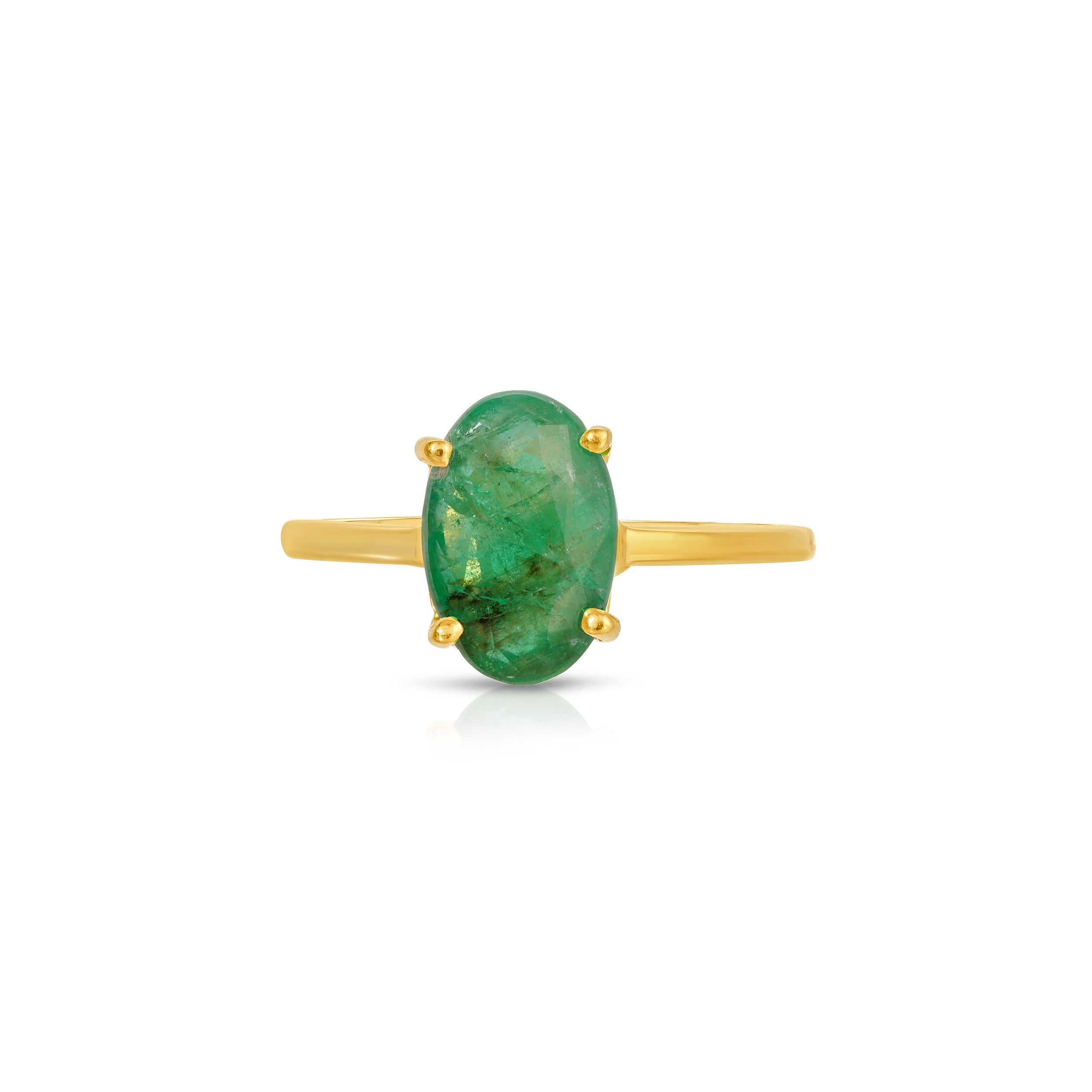 Emerald Oval Navratan Ring