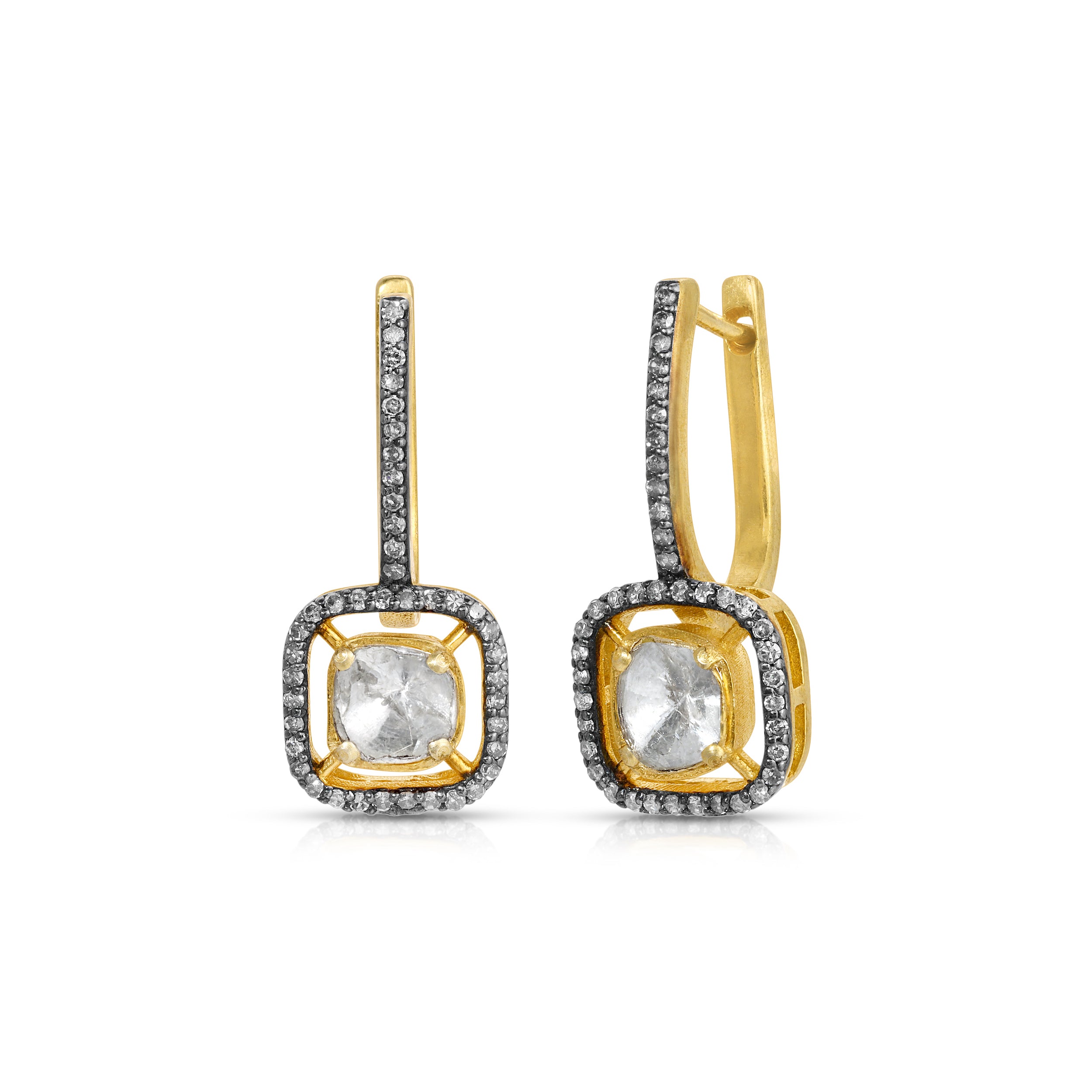Diamond Suspension Drop Earrings