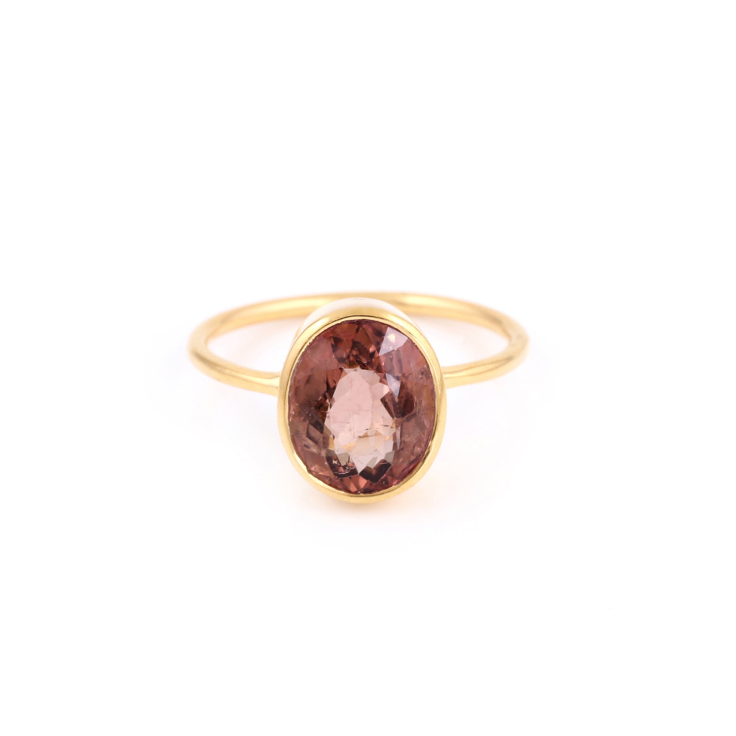 Red Currant Oval Tourmaline Signet Ring