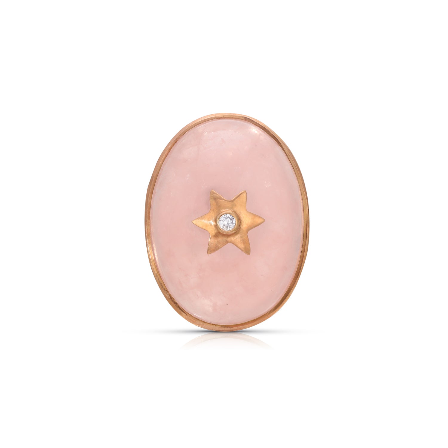 Rose Quartz Rose Gold Star Diamond DBD Ring