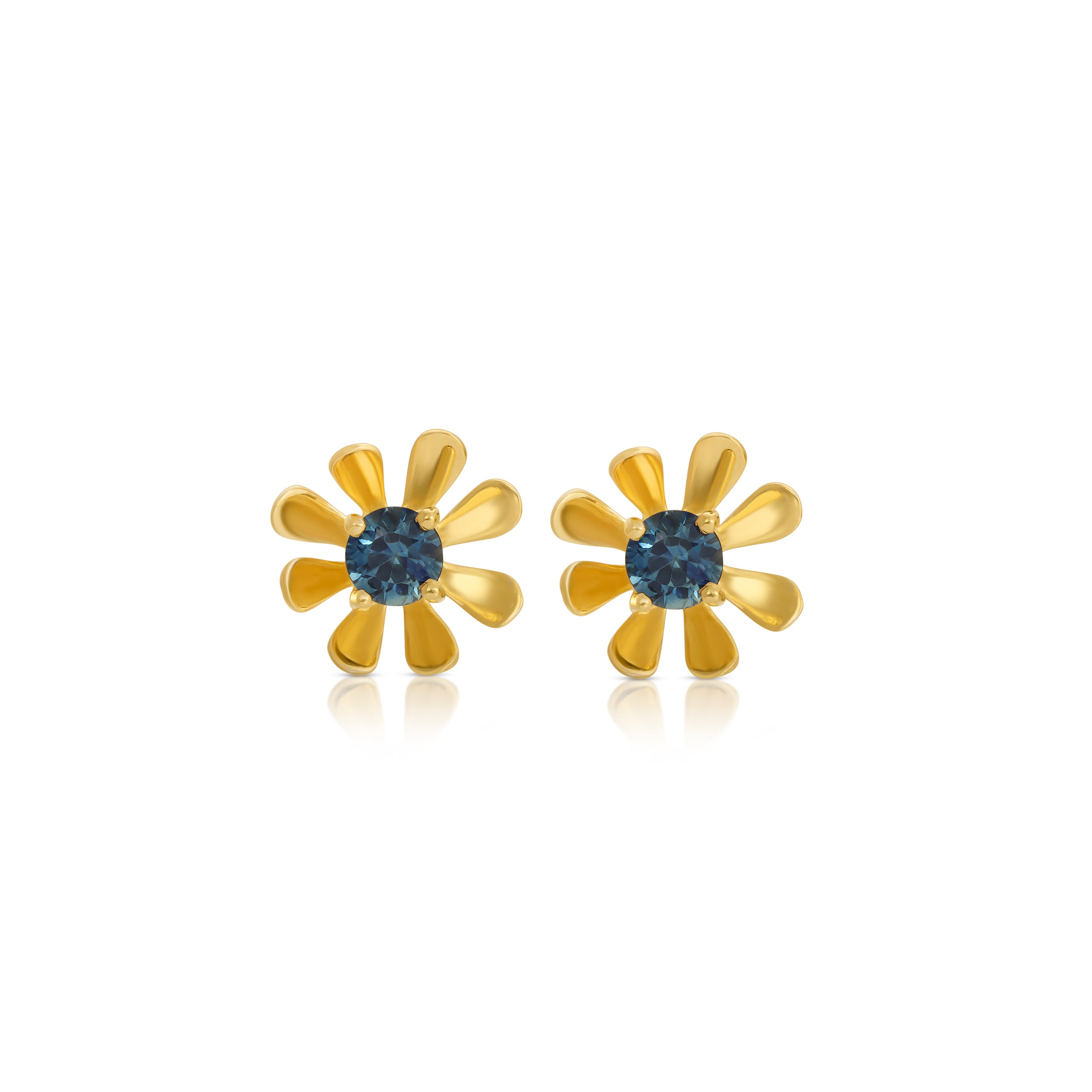 Sapphire Abstract Floral Stud Earrings