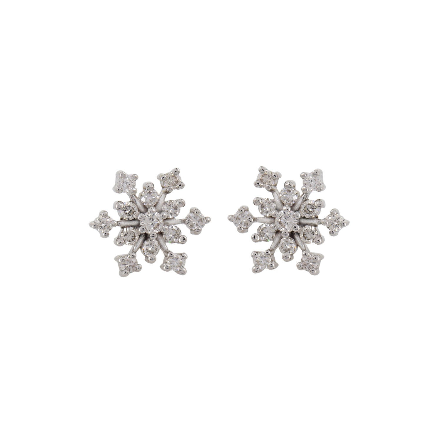 Diamond Snowflake White Gold Studs