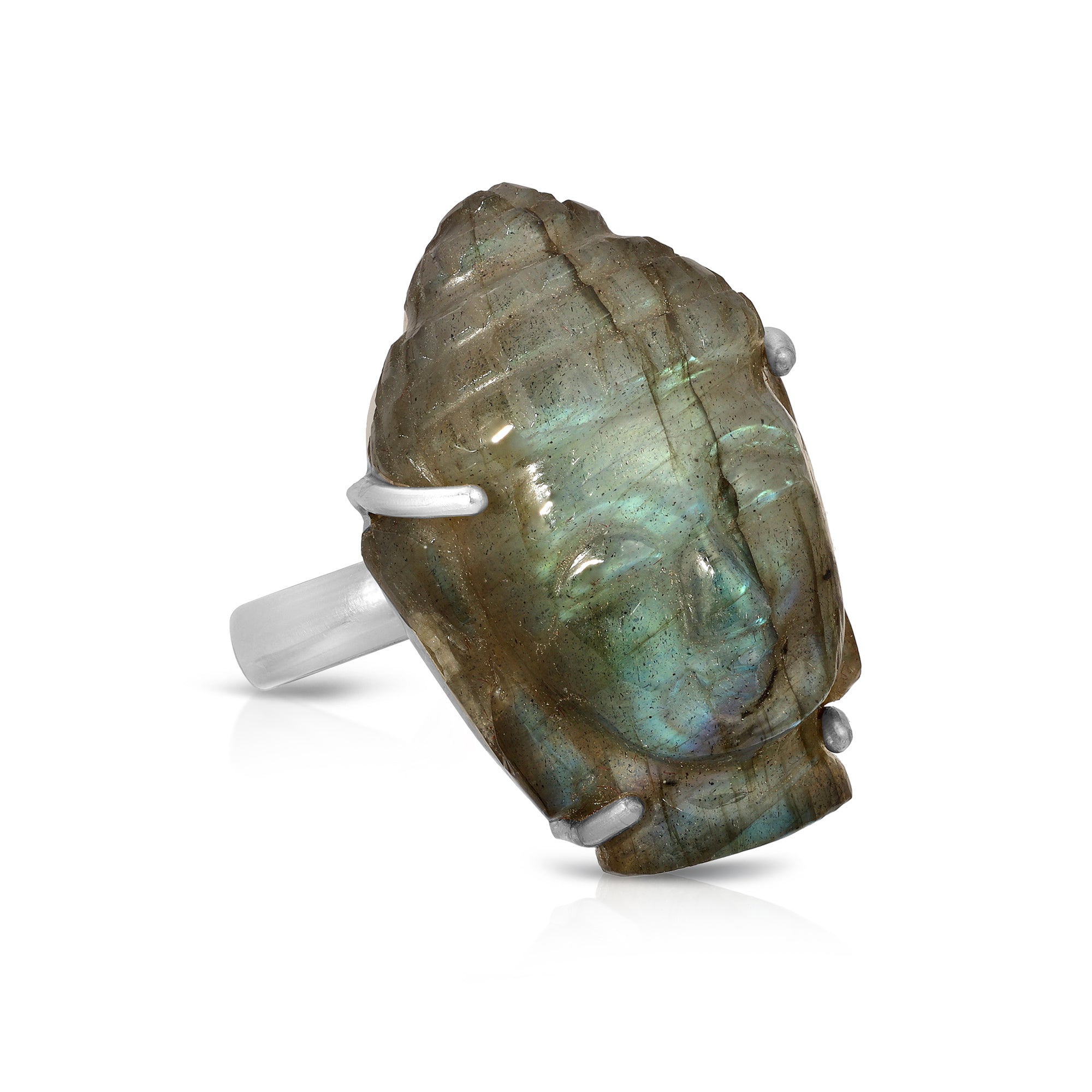 Labradorite Buddha Cocktail Ring