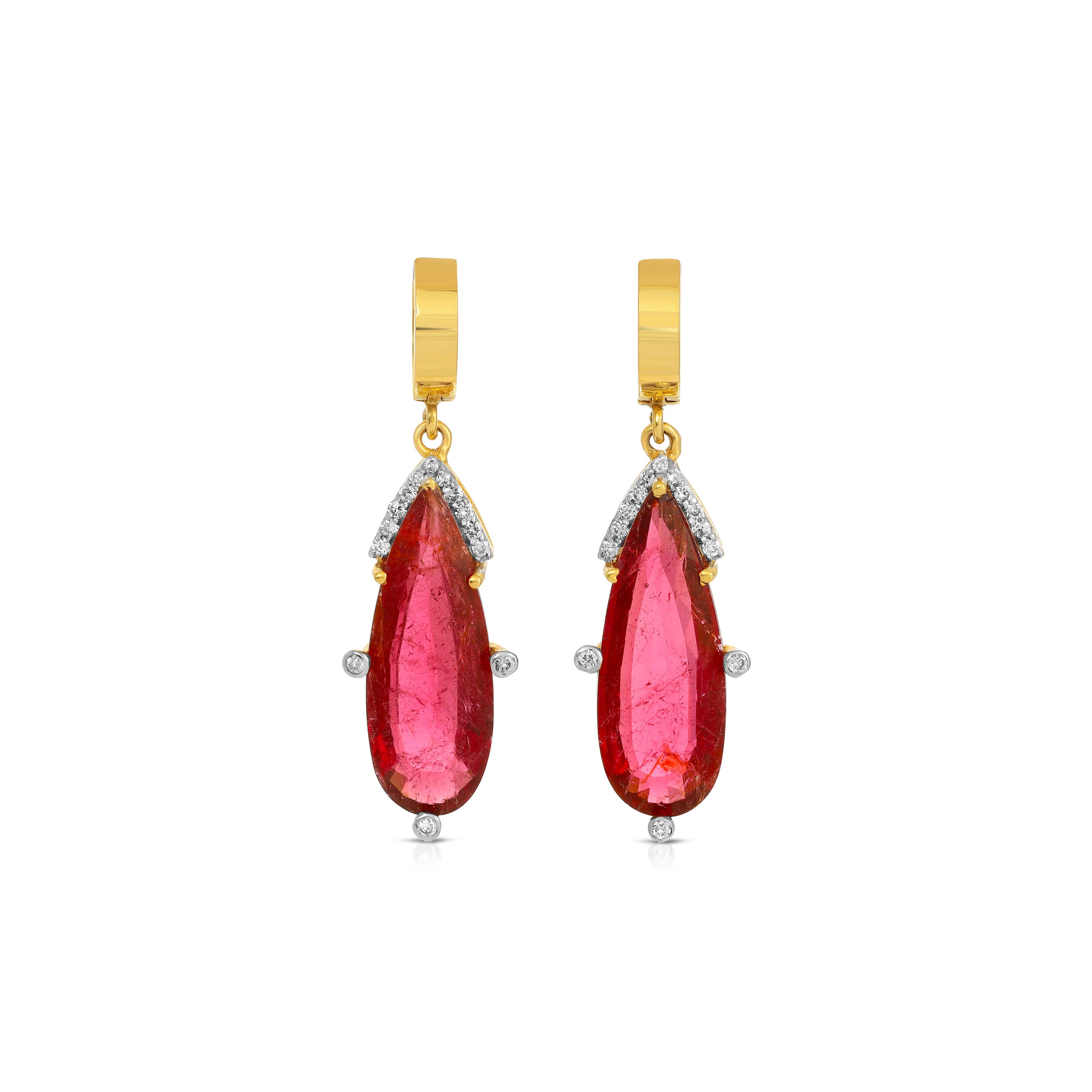 Tourmaline Diamond Drop Earrings