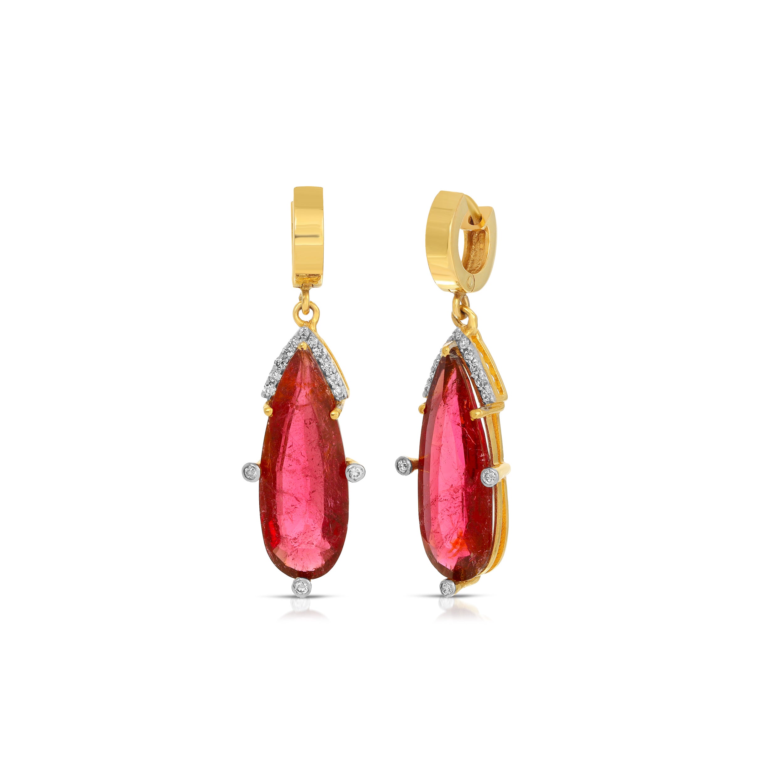 Tourmaline Diamond Drop Earrings