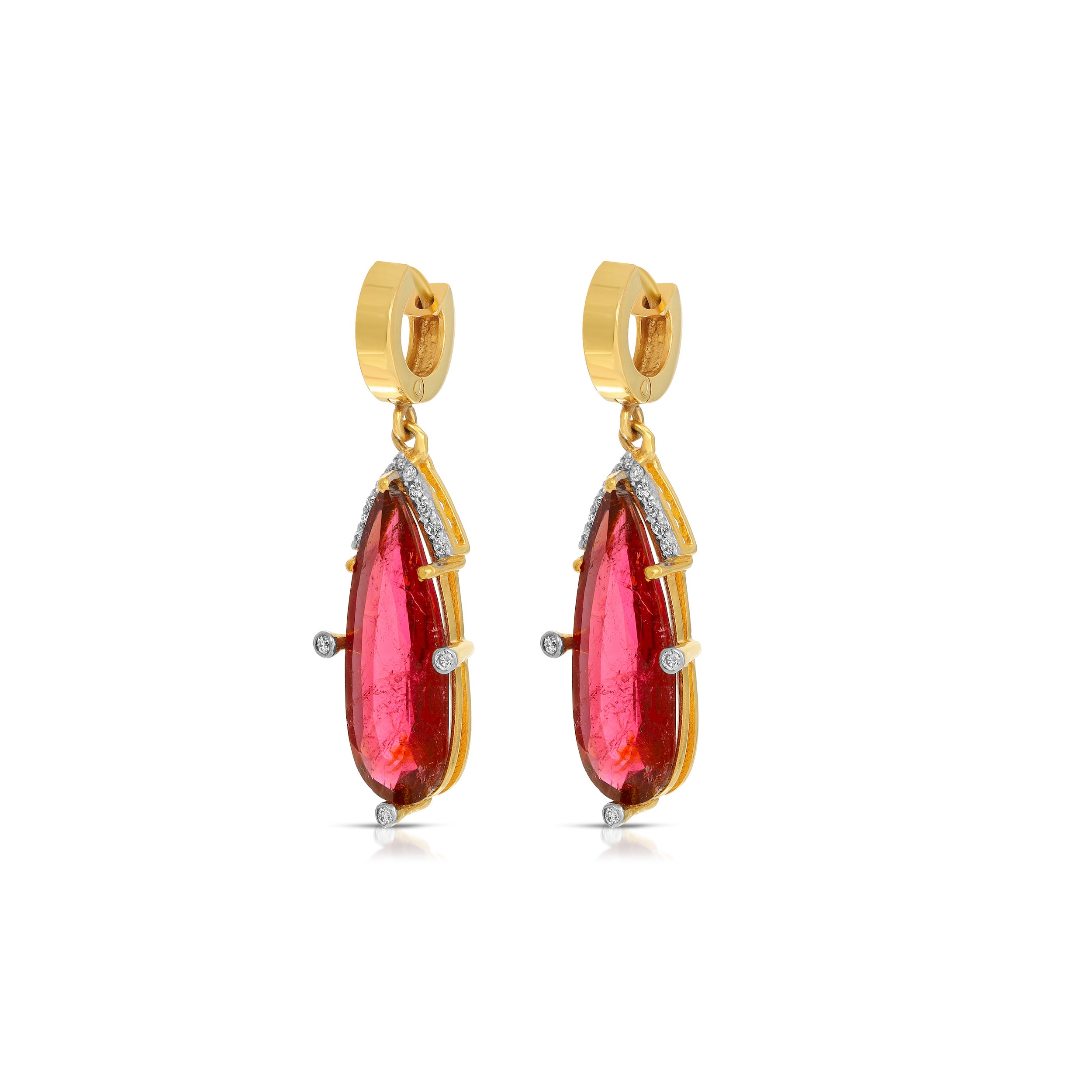 Tourmaline Diamond Drop Earrings