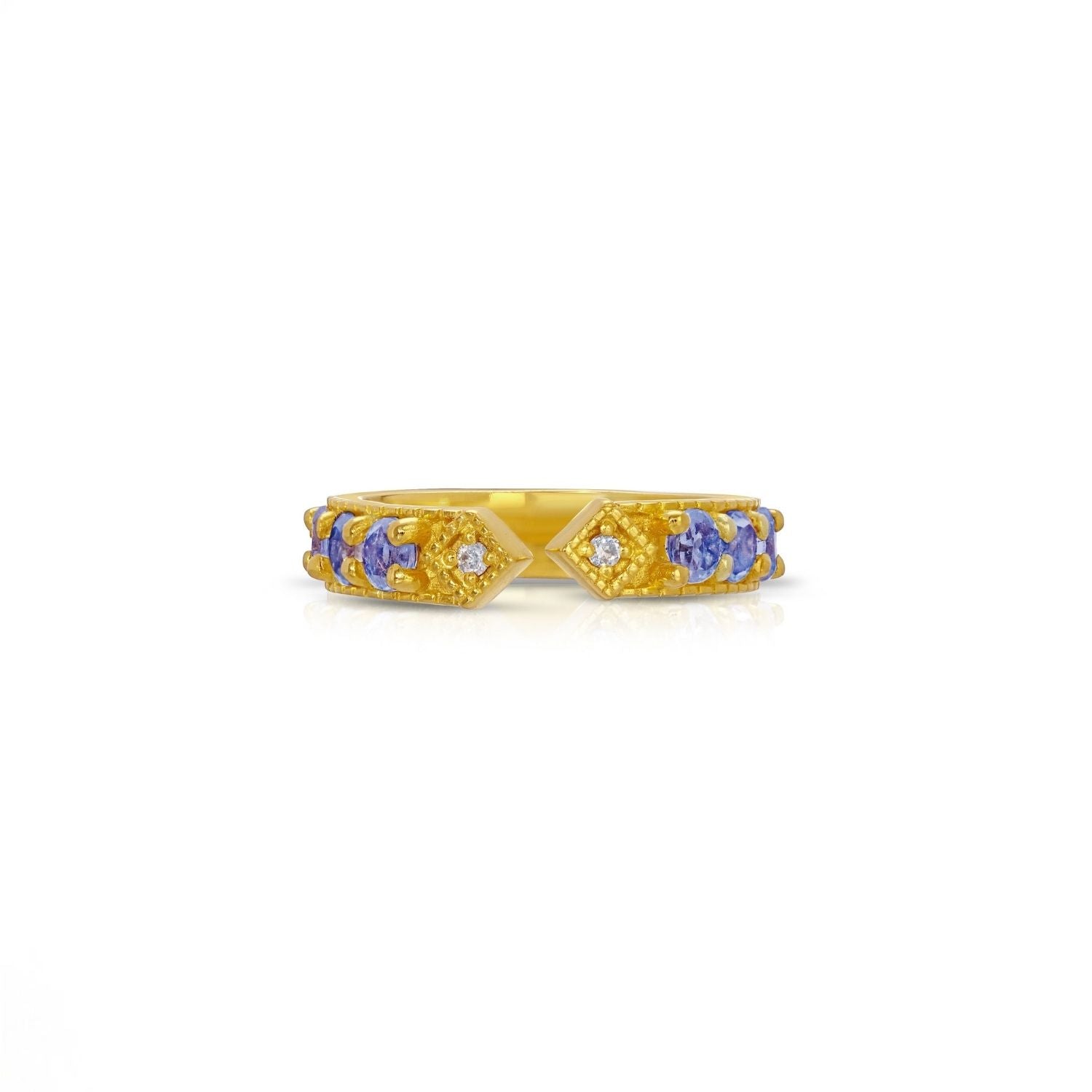 Blue Sapphire Diamond Stud Band