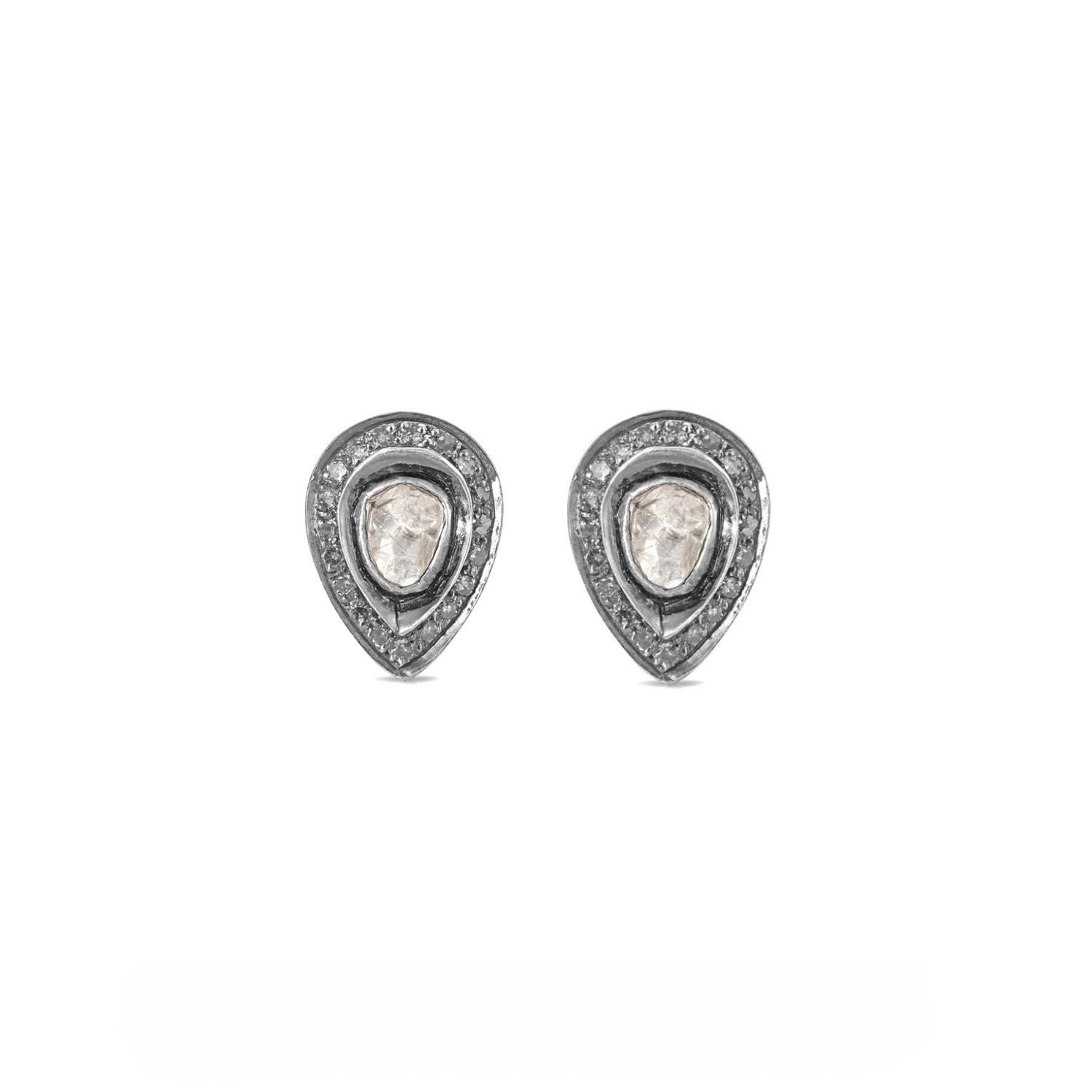 Jaipur Diamond Pear Studs