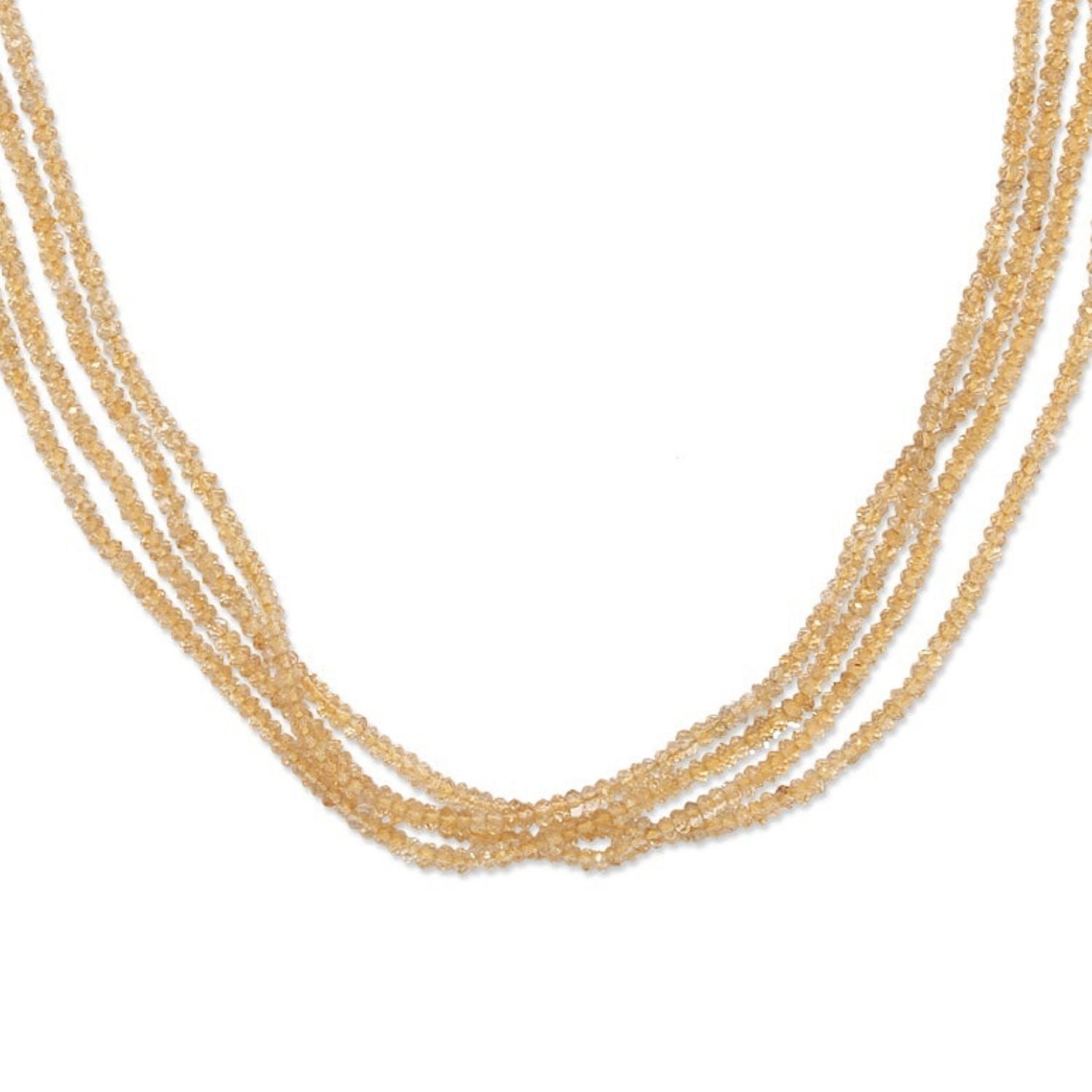 Blonde Citrine Four Strand Necklace