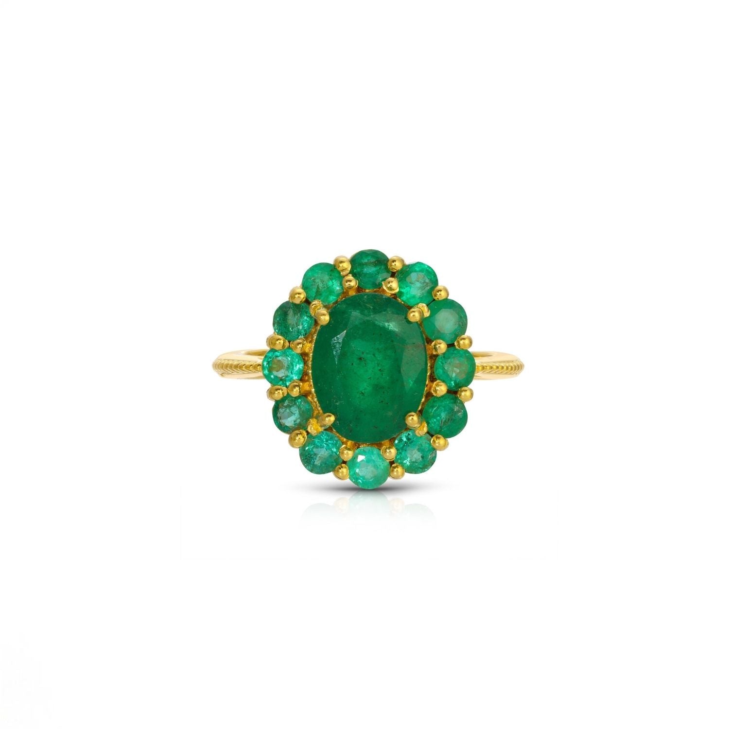 Emerald Cluster Ring