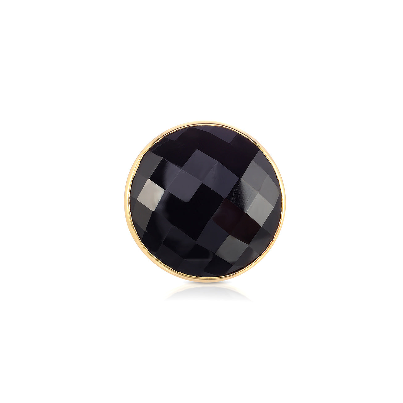 Checker Cut Black Onyx Cocktail Ring