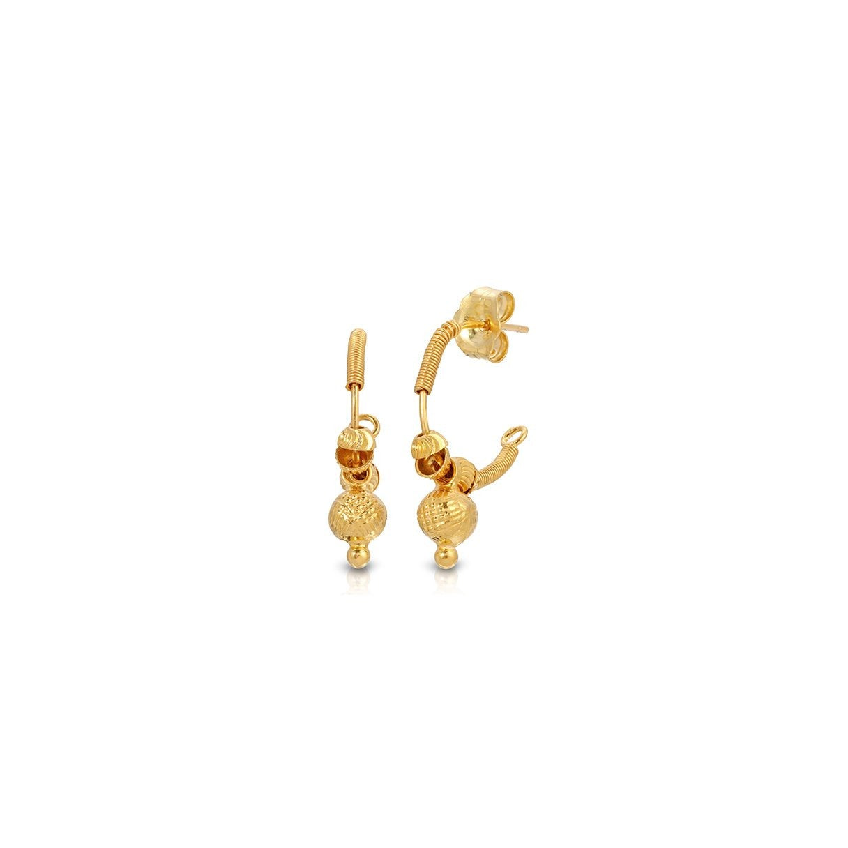 Sakshi Gold Bauble Sleeper Earrings