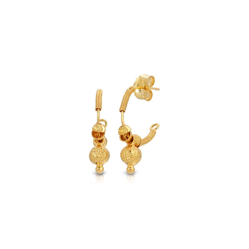 Sakshi Gold Bauble Sleeper Earrings