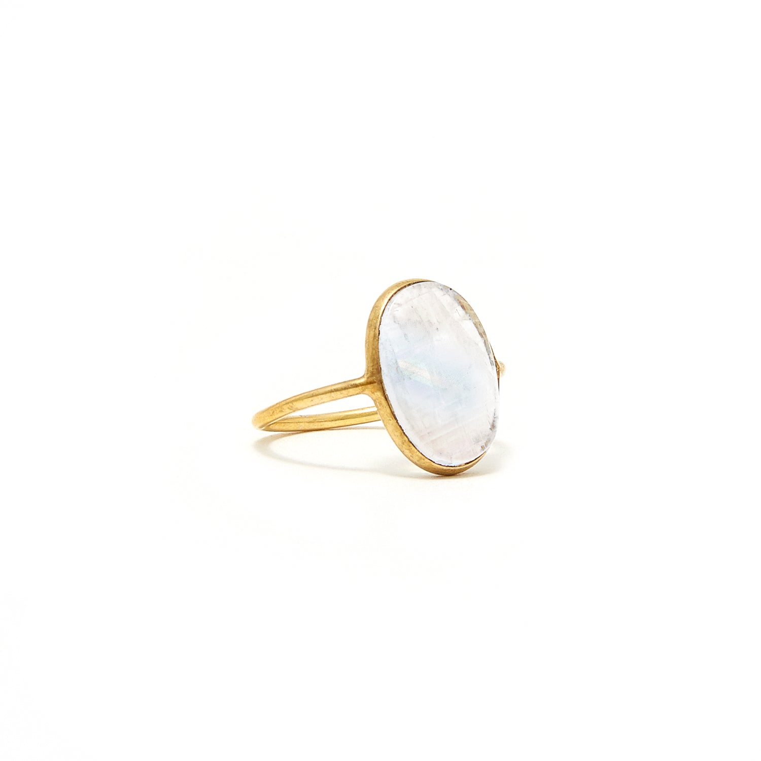 Petit Jai Rainbow Moonstone Signet Ring