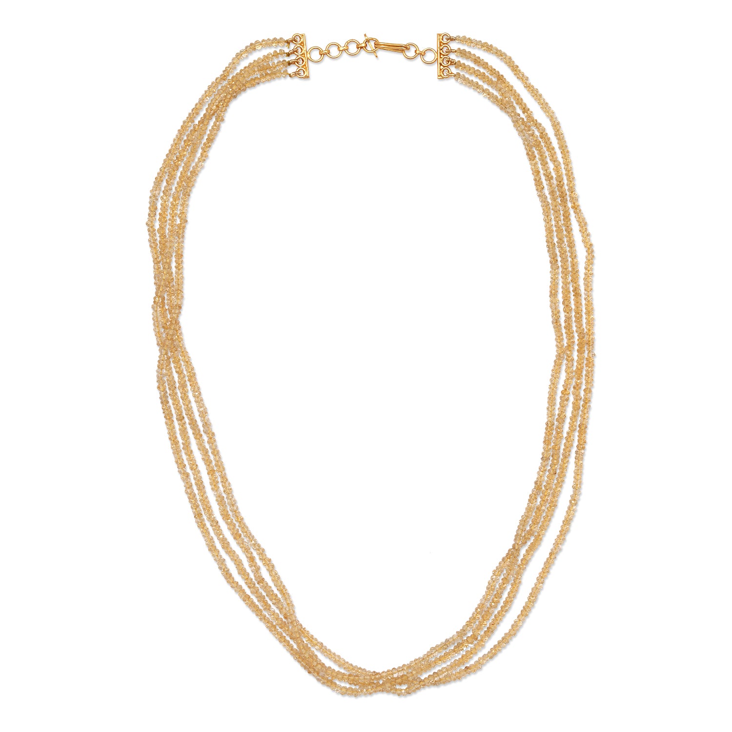 Blonde Citrine Four Strand Necklace