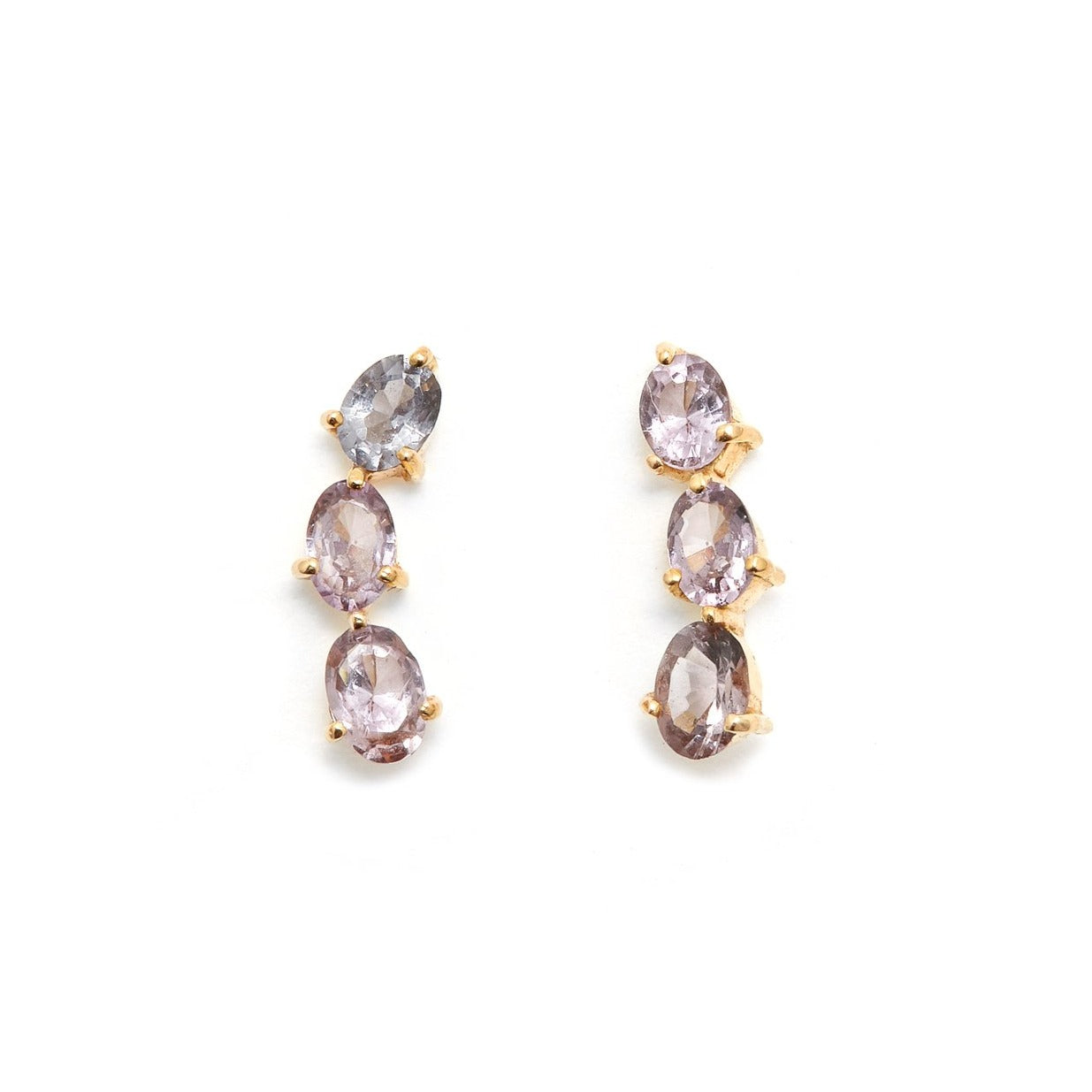 Mauve Spinel Stick Earrings