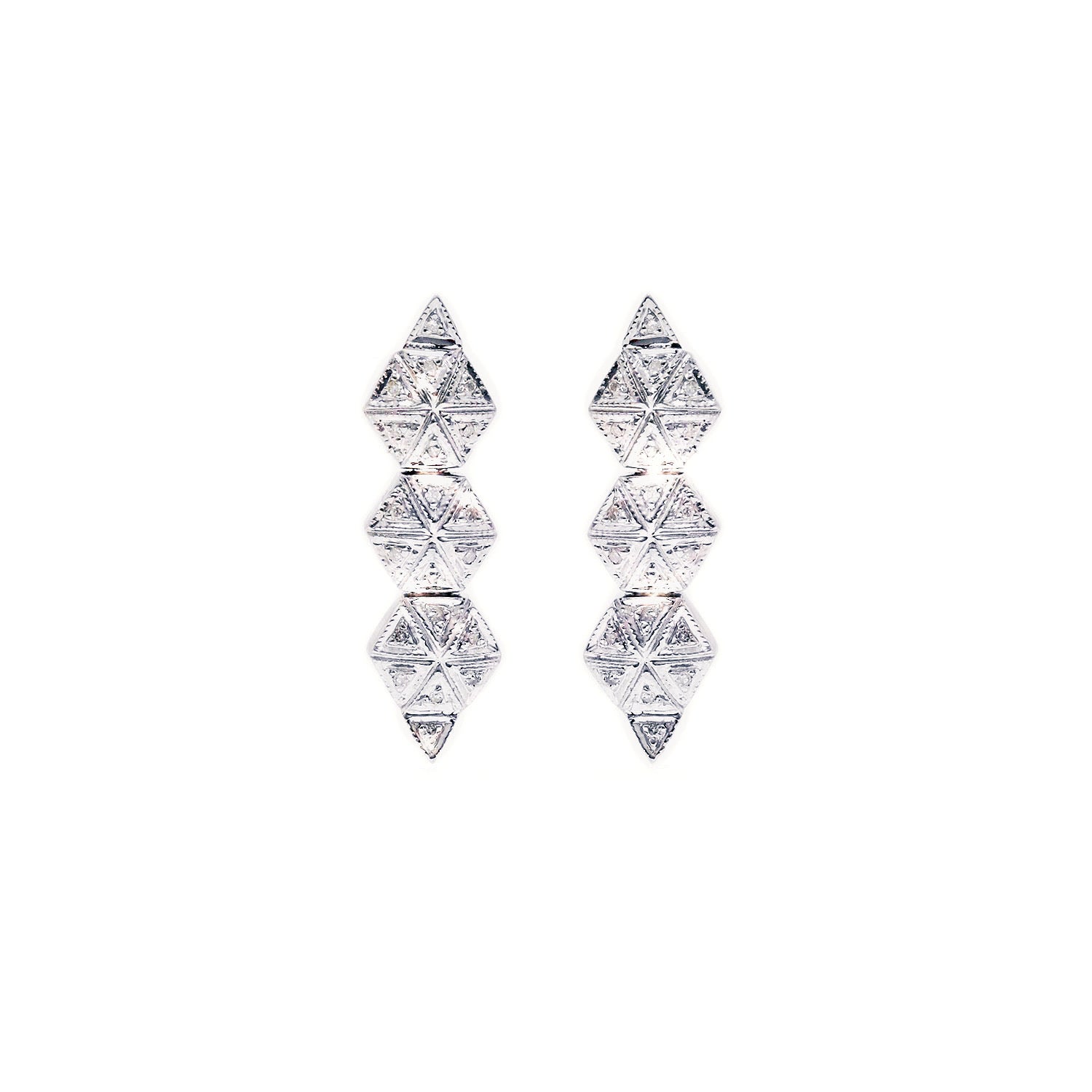Diamond Chain Hex Earrings-Earrings-Jaipur Atelier