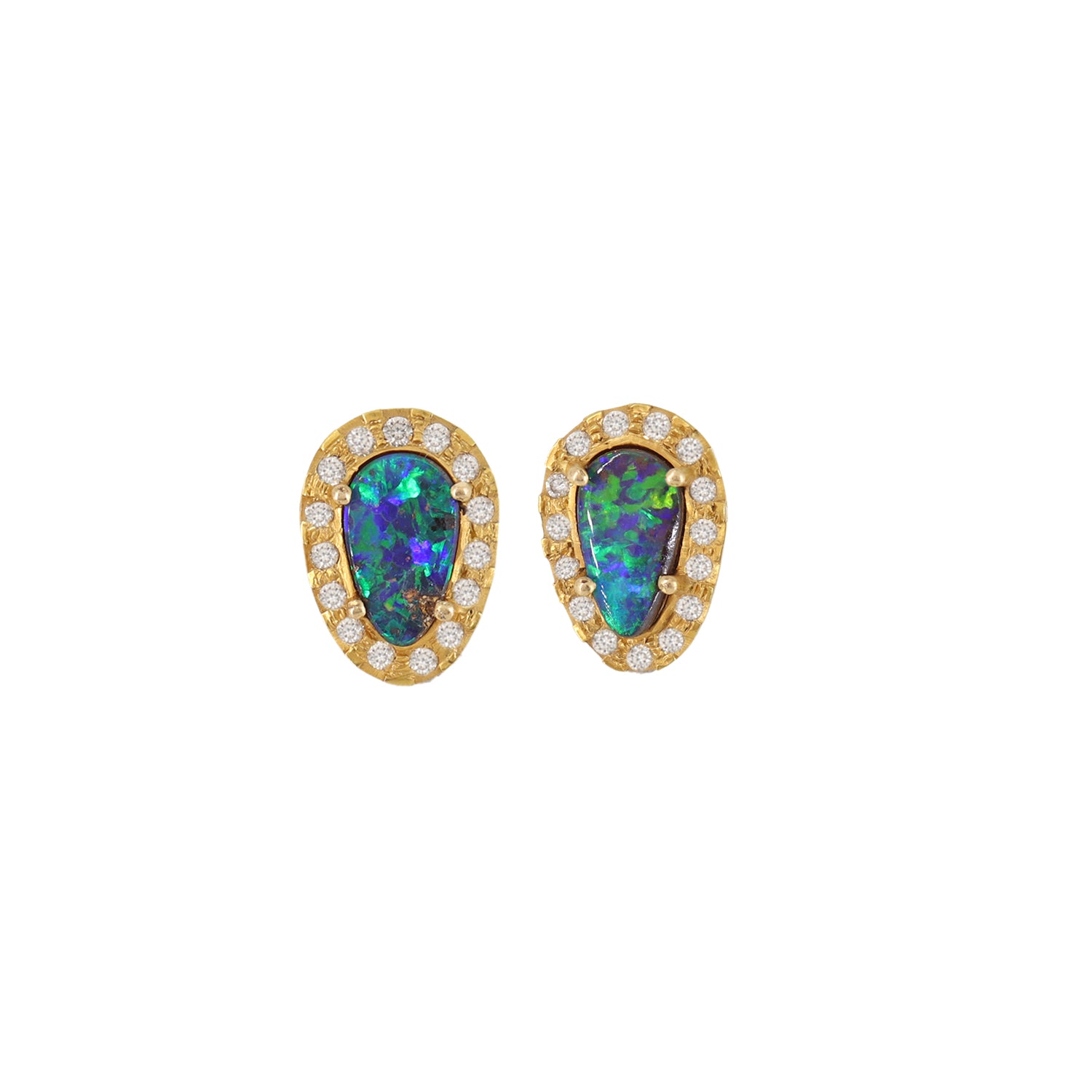 Black Opal Diamond Studs