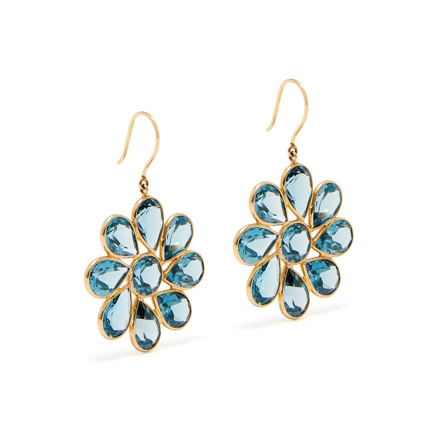 London Blue Topaz Flower Drop Earrings