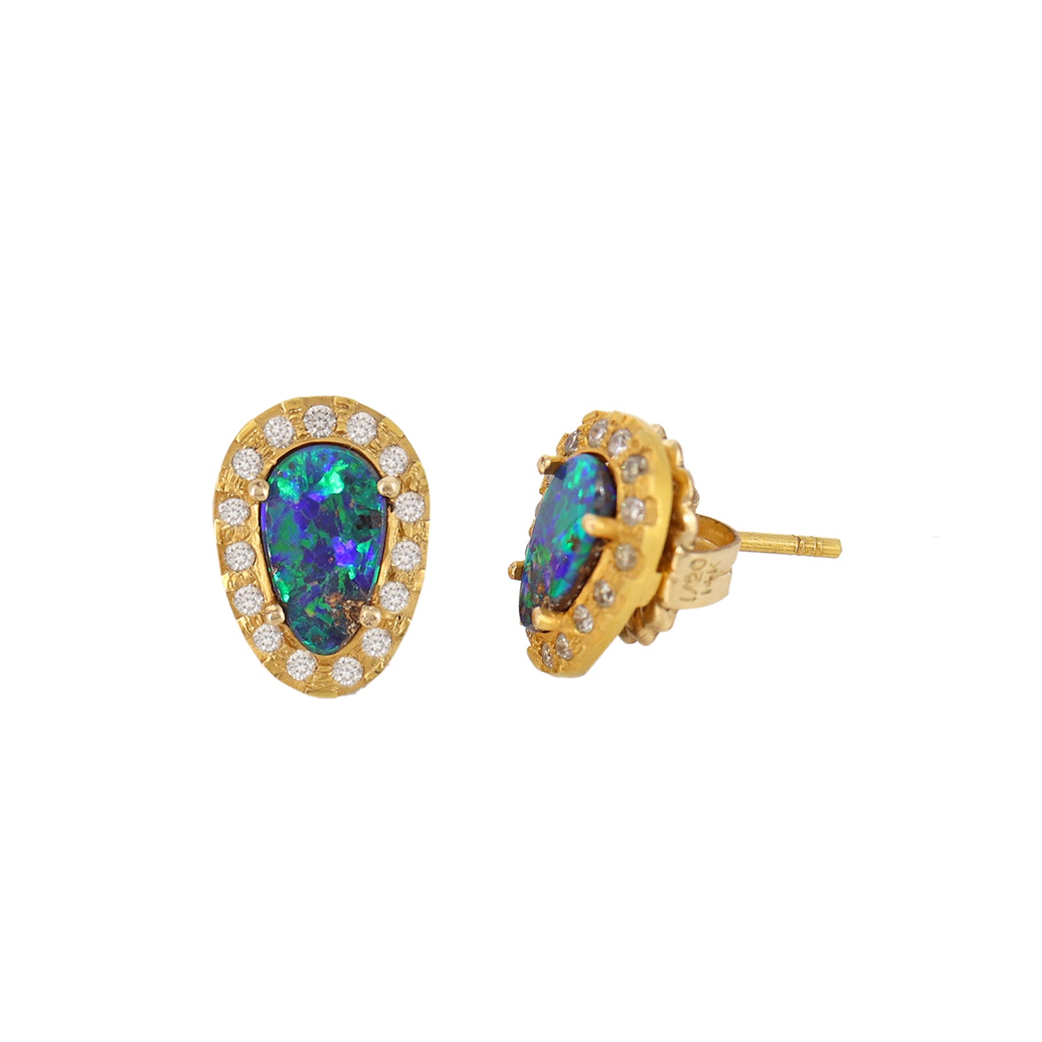 Black Opal Diamond Studs