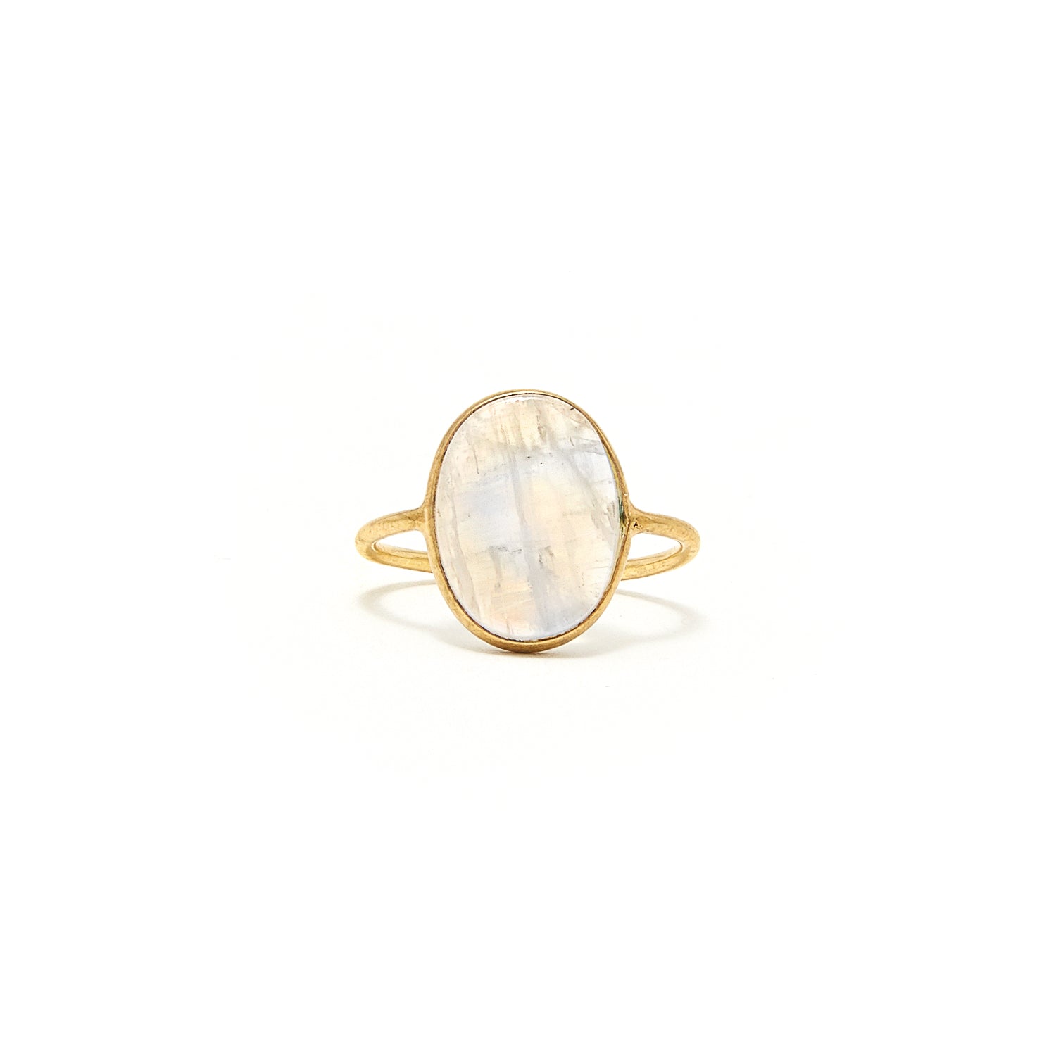 Petit Jai Rainbow Moonstone Signet Ring