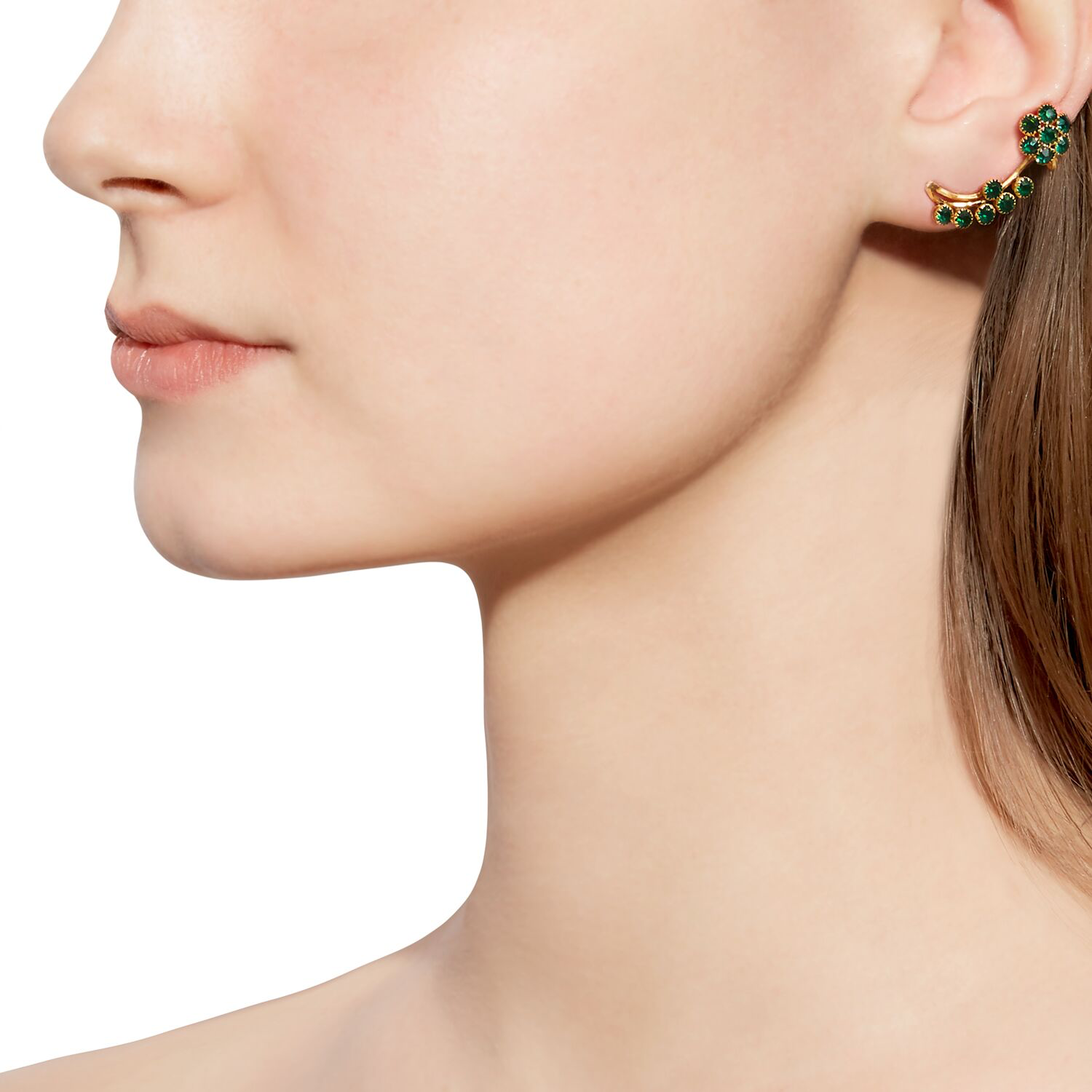 Green Topaz Ear Cuffs-Earrings-Jaipur Atelier