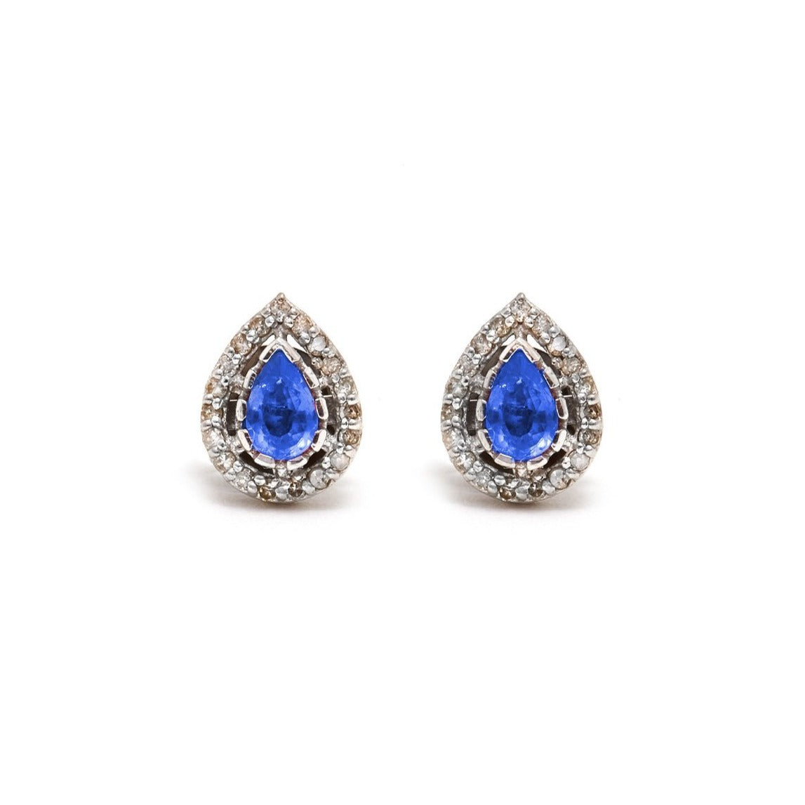 Tanzanite Diamond Tear Drop Earrings