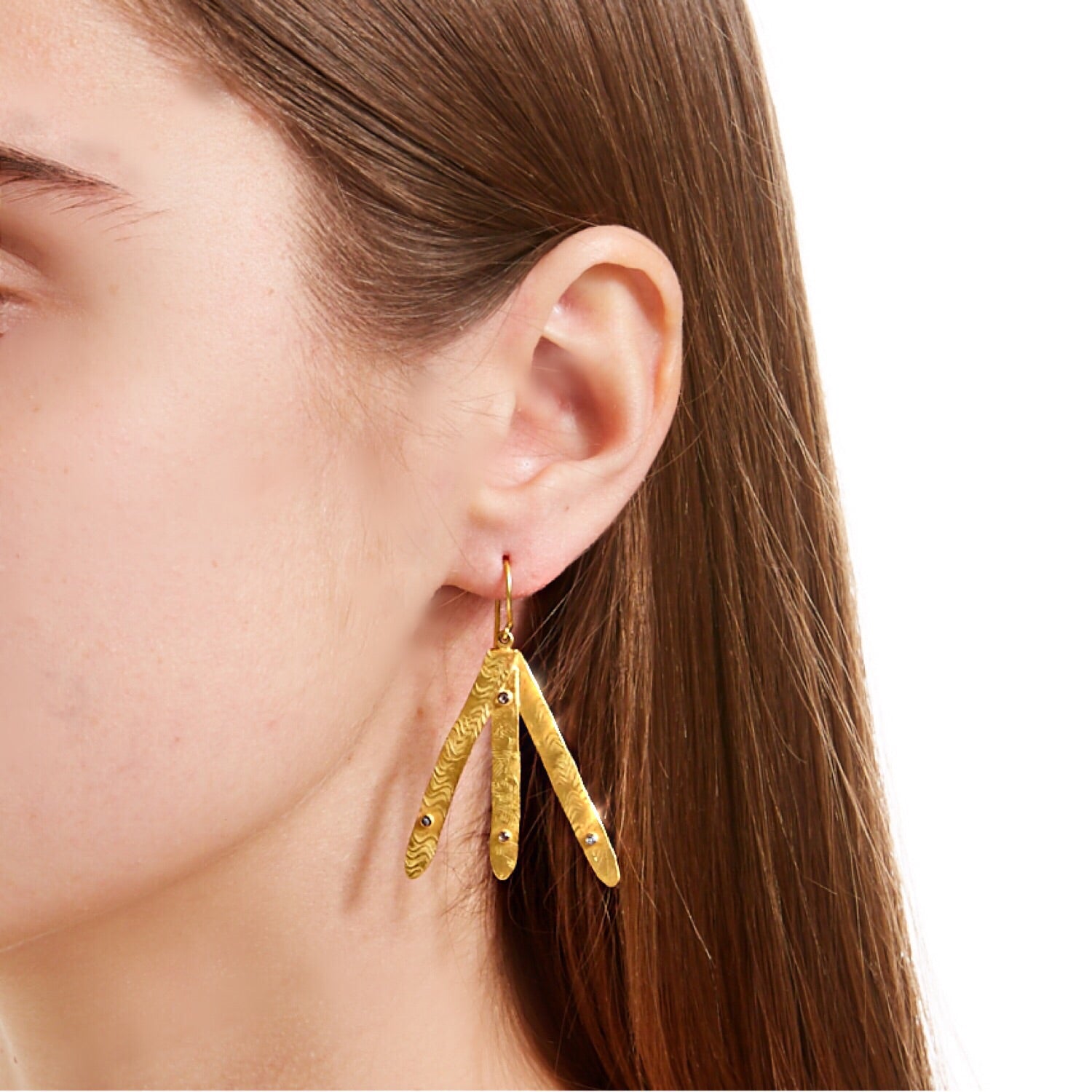 Diamond Gold Shiva Earrings-Earrings-Jaipur Atelier