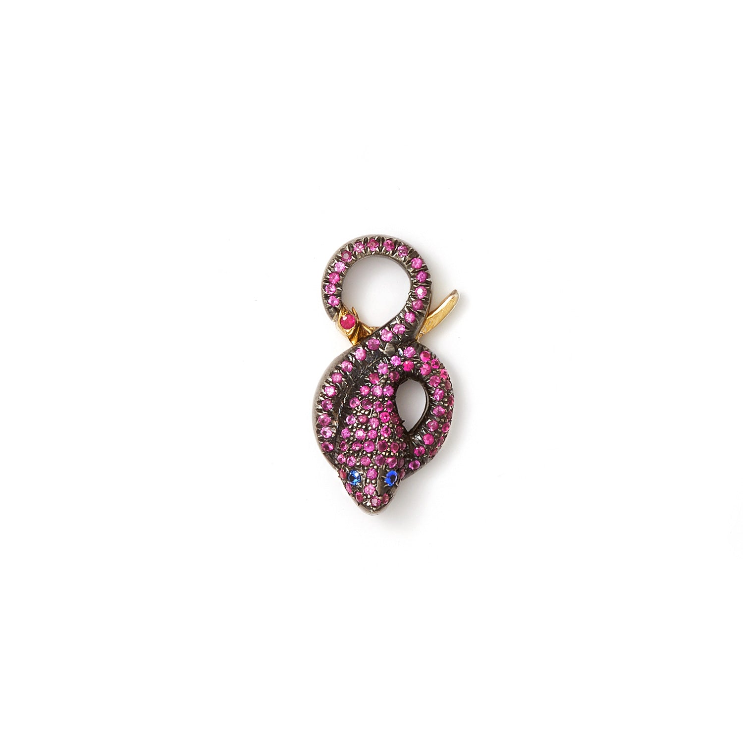 Jaipur Atelier Pink Sapphire & Diamond Snake Locket