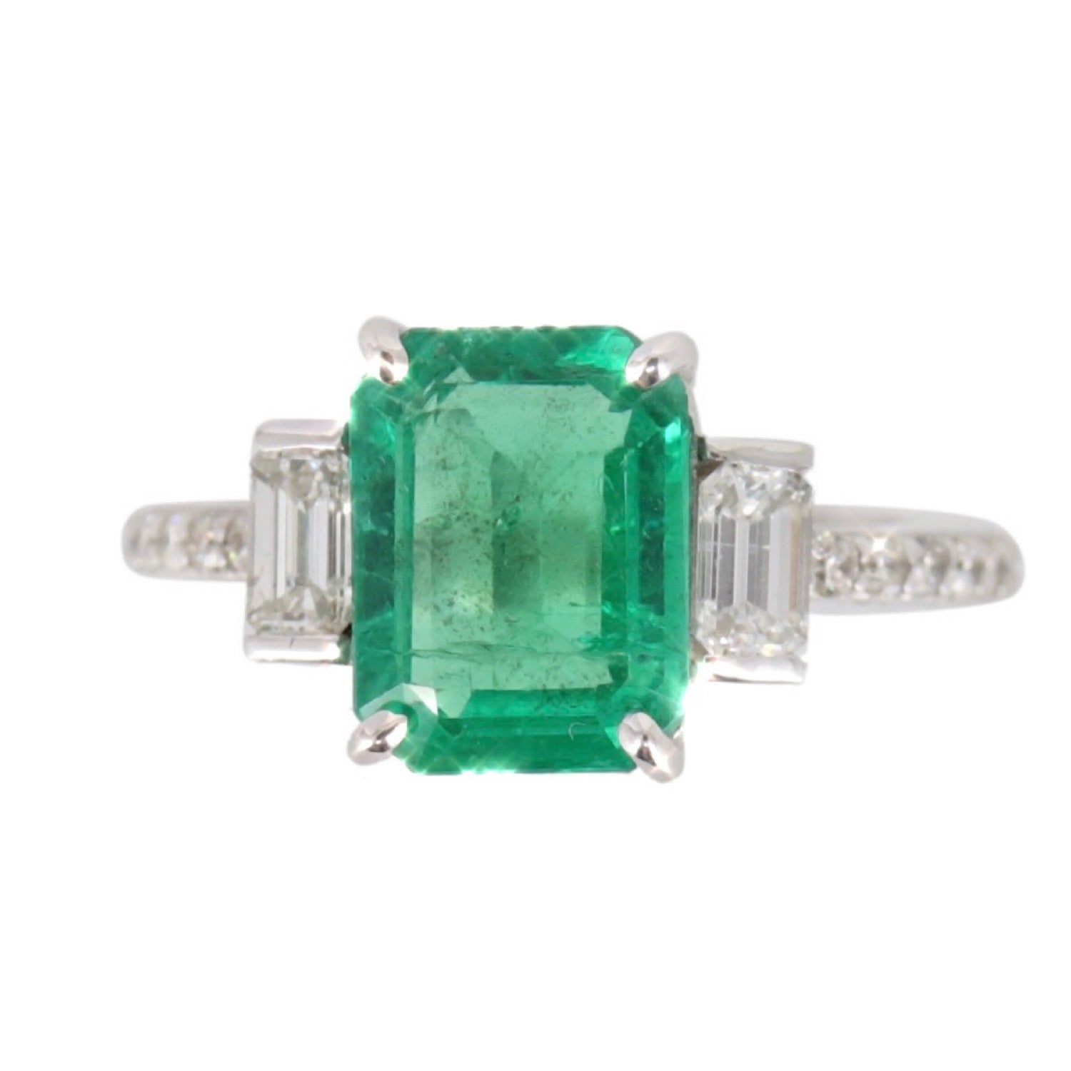Emerald Diamond Art Deco Dress Ring