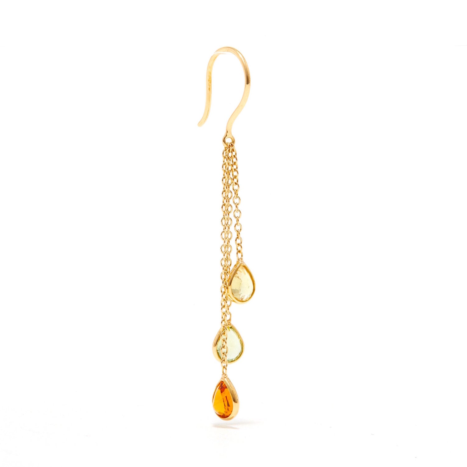 Multi Sapphire Cascade Chain Earrings