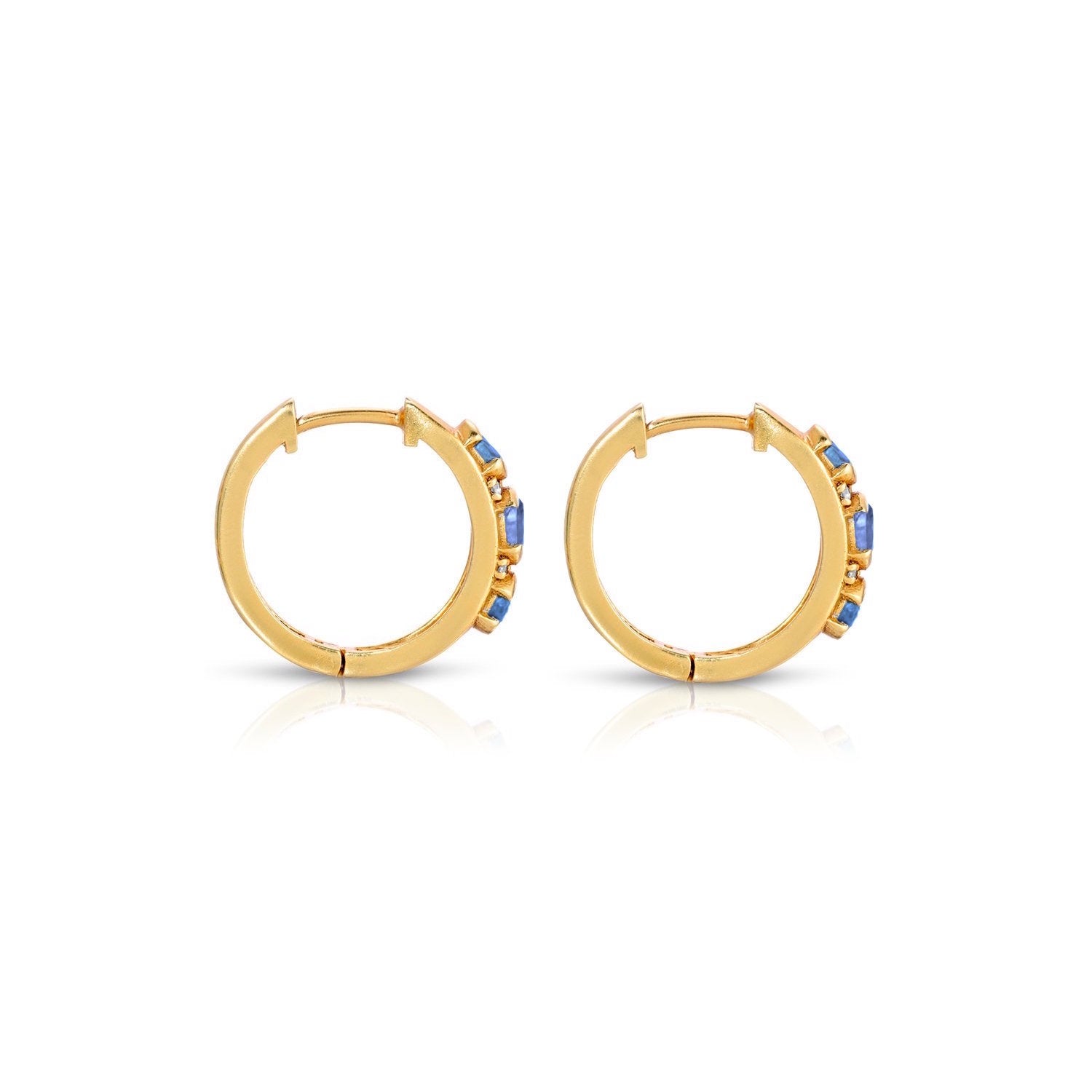 Sapphire Diamond Trio Hoop Earrings