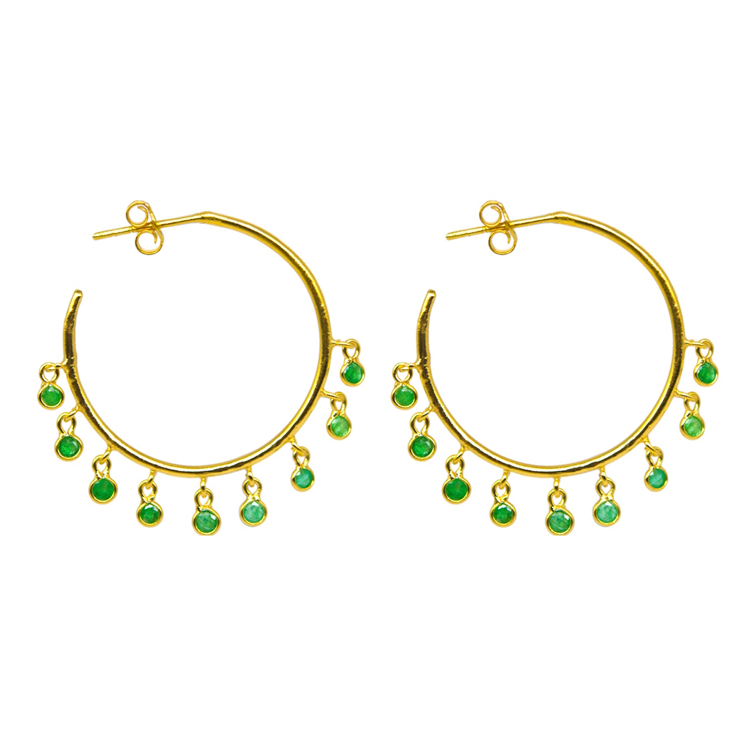 Jerry Emerald Hoop Earrings