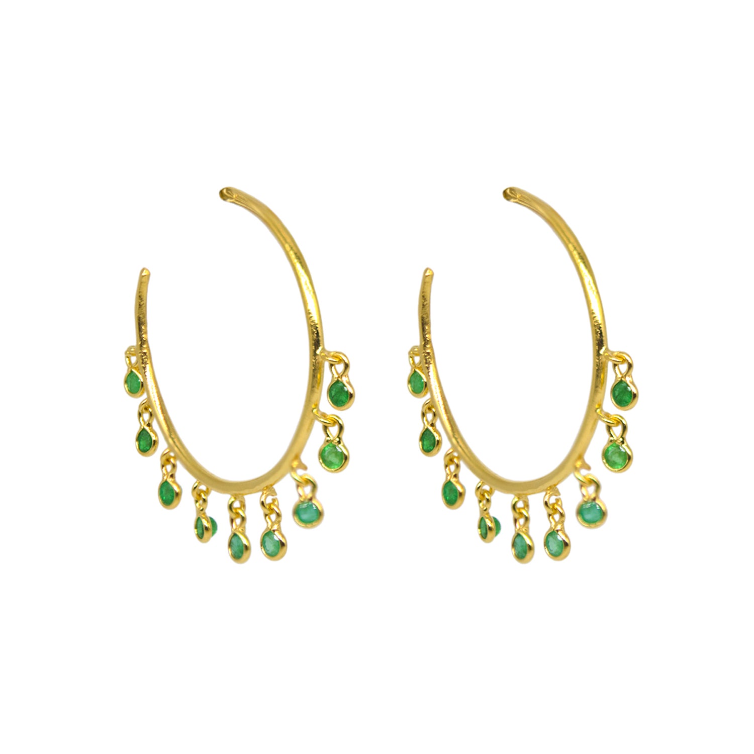 Jerry Emerald Hoop Earrings