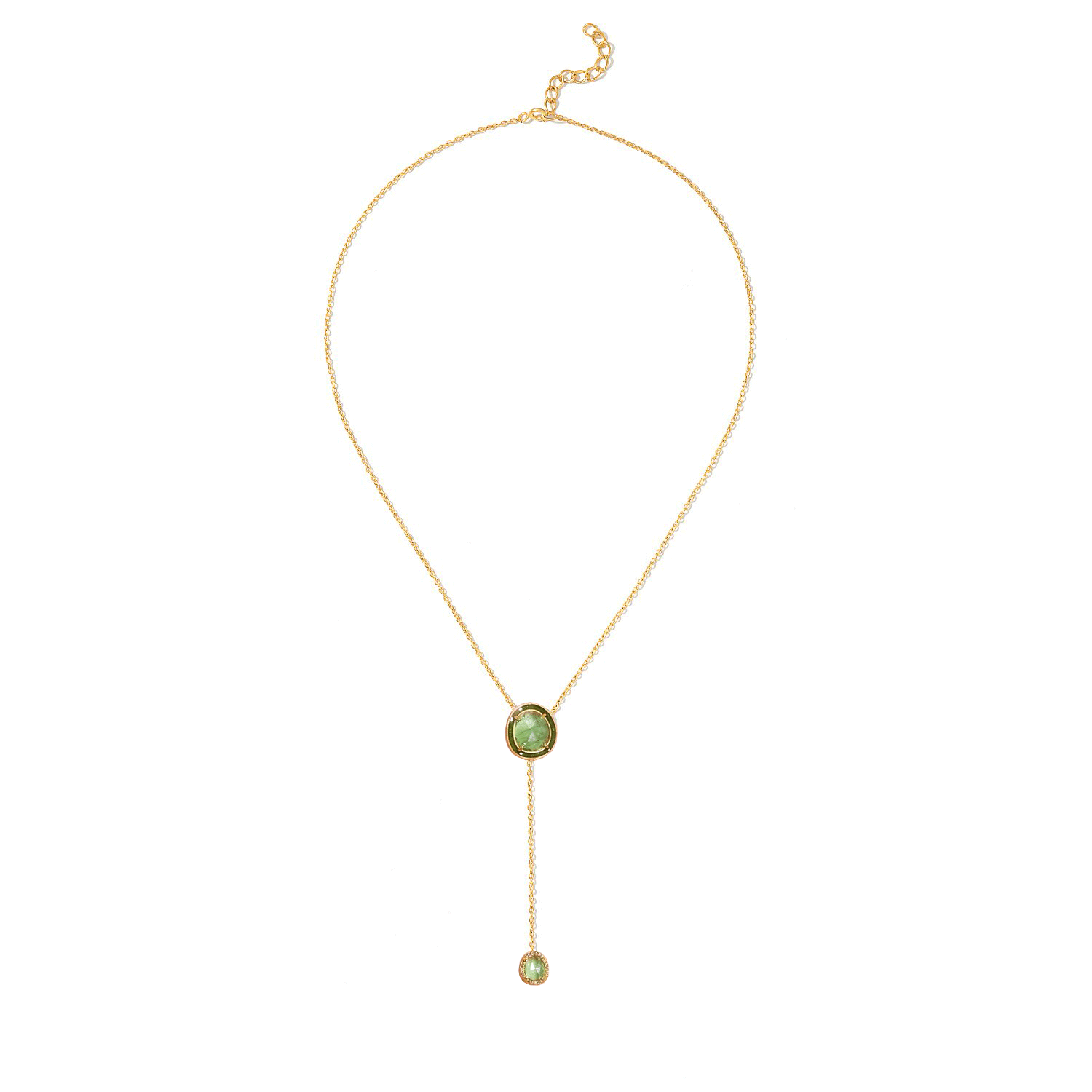 Tourmaline Diamond Hunter Green Enamel T Pendant